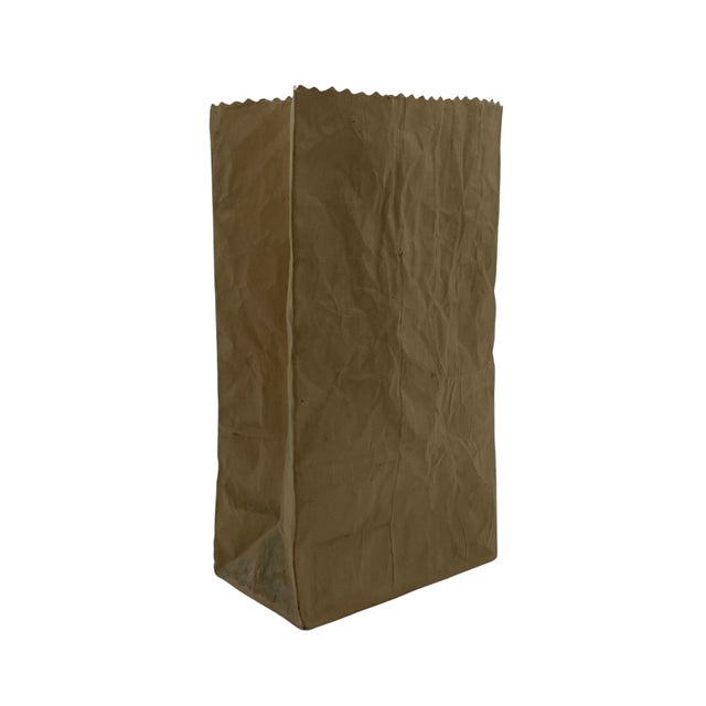 1980s Michael Harvey "Paper Bag" Ceramic Vase, Crinkle Craft Collection For Sale - Image 5 of 7