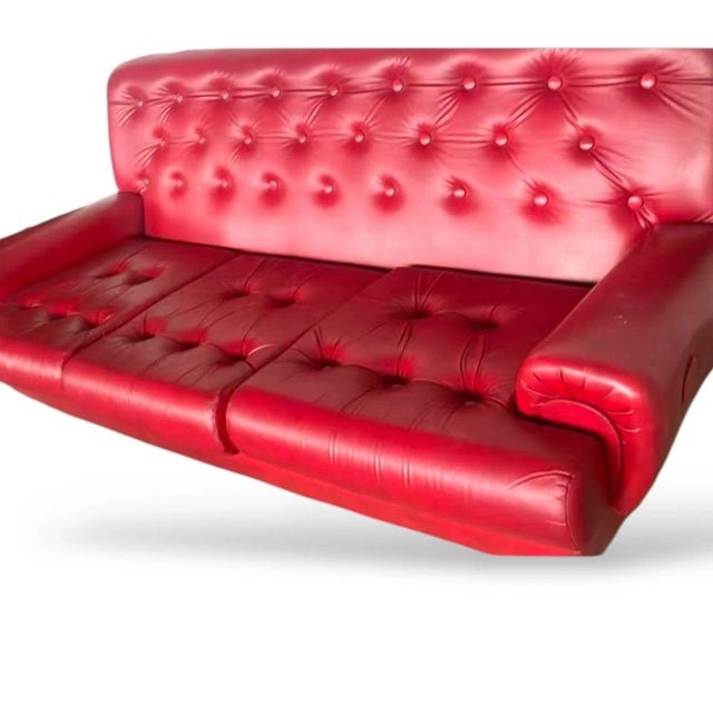 Mid-Century Modern Three-Seater Sofa in Leatherette, 1960s For Sale - Image 3 of 7