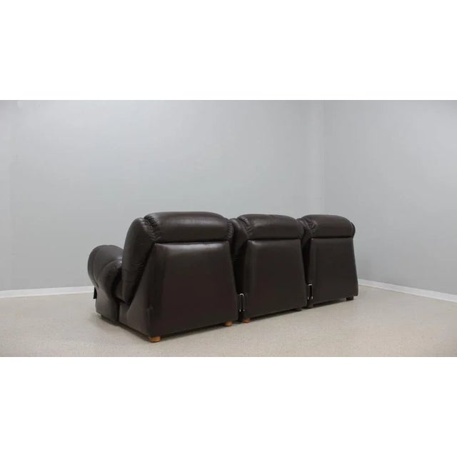 Vintage Modular 3-Seater Leather Sofa, 1970s, Set of 3 For Sale - Image 11 of 13
