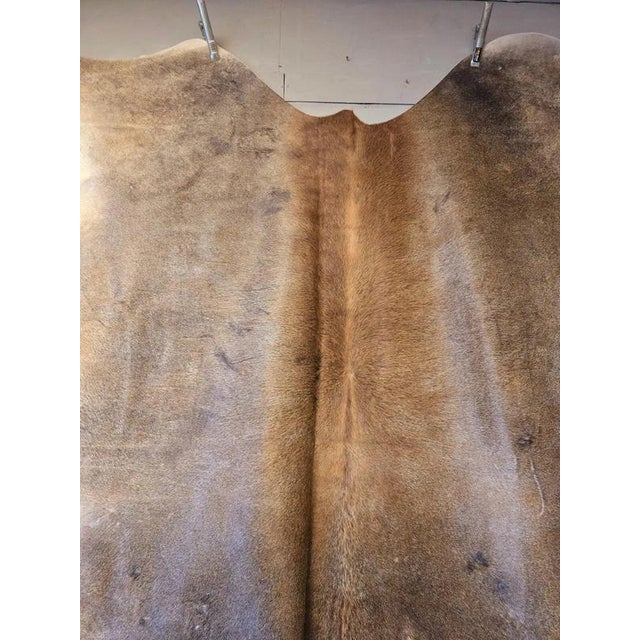 Large Beige and Brown Cowhide Rug For Sale - Image 9 of 18