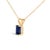 Contemporary 14K Yellow Gold 6x4MM Emerald Cut Blue Sapphire Solitaire Pendant Necklace For Sale - Image 3 of 5