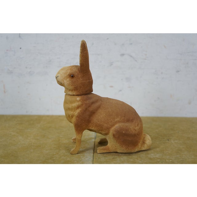 Antique German Paper Mache Easter Bunny Rabbit Candy Container 6" For Sale - Image 11 of 13