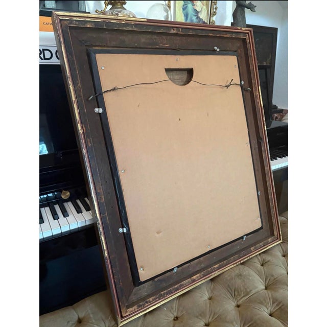Baroque 19th Century Oil Portrait of a Lady in Antique Giltwood Frame - Unsigned For Sale - Image 3 of 12