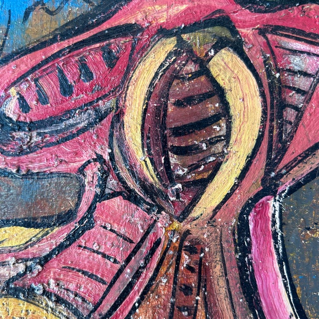 2000 - 2009 Alexander Gore Russian Abstract Acrylic Painting in Gold Frame Signed and Dated For Sale - Image 5 of 12