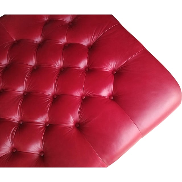 Expansion Discover the Perfect Blend of Luxury and Functionality With This Stunning Red Leather Ottoman by Expression For Sale - Image 4 of 5