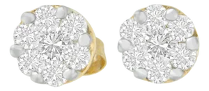 14K Yellow Gold 3/4 cttw Round Cut Diamond Stud Earring (I-J, SI2-I1)