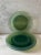 Glass Set of 4 Vintage Green Glass Lunch or Salad Plates For Sale - Image 7 of 9