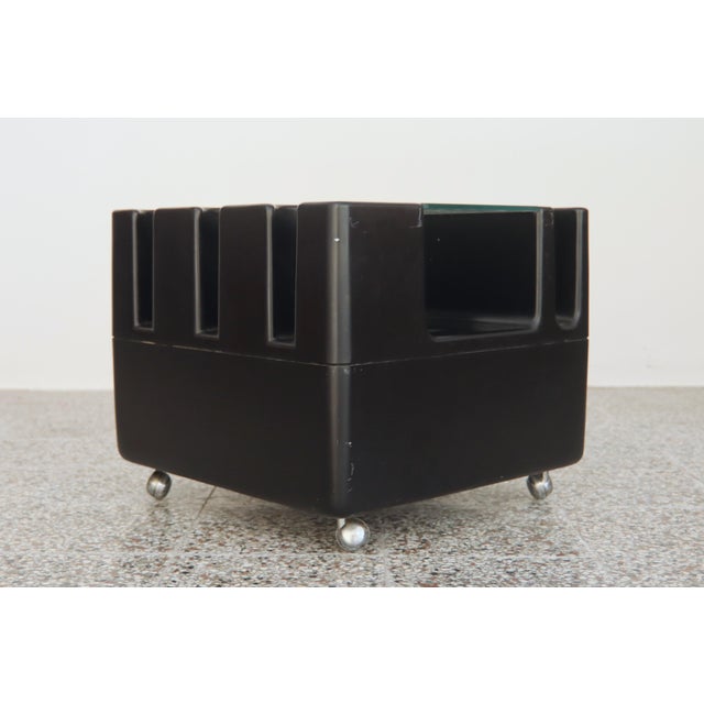 1970s Black Rolling Container Coffee Table, 1970s For Sale - Image 5 of 9