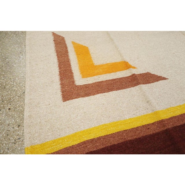 Modern Galerie Shabab Collection Mid-20th Century Indian Flatweave Dhurrie Room Size Carpet For Sale - Image 3 of 7