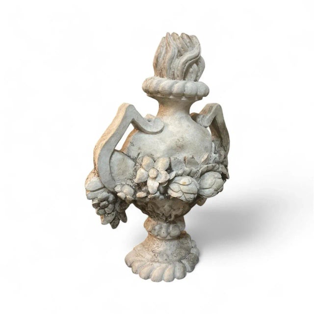 A stunning piece of garden or architectural ornamentation, this vintage cast stone relief plaque features the classic form...