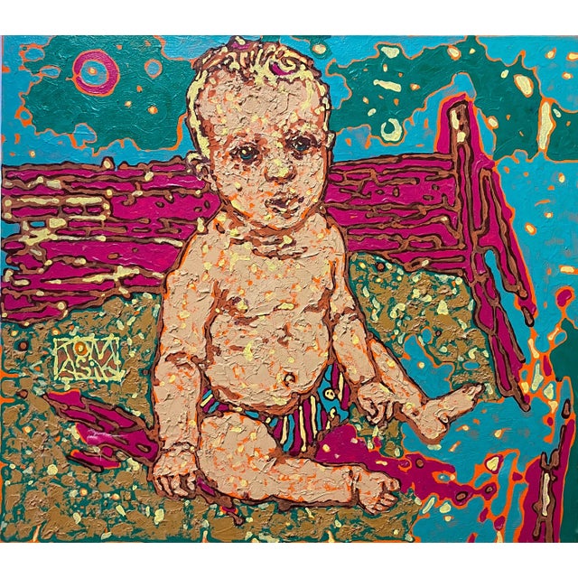 Original Oil Painting: "Baby" by Ukrainian Artist Tomasik 75-85 For Sale