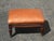 1960s Vintage French Provincial Burnt Orange Leather Footstool For Sale - Image 5 of 12