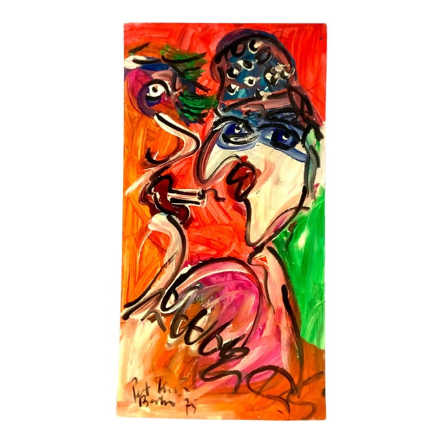 Peter Keil Abstract Painting on Board For Sale