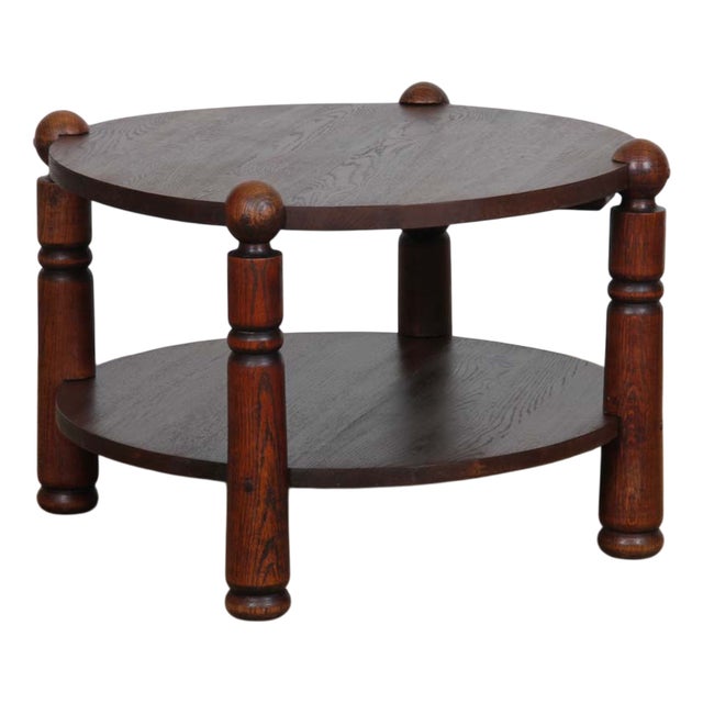 Oak Coffee Table in the style of Charles Dudouyt, 1950s For Sale