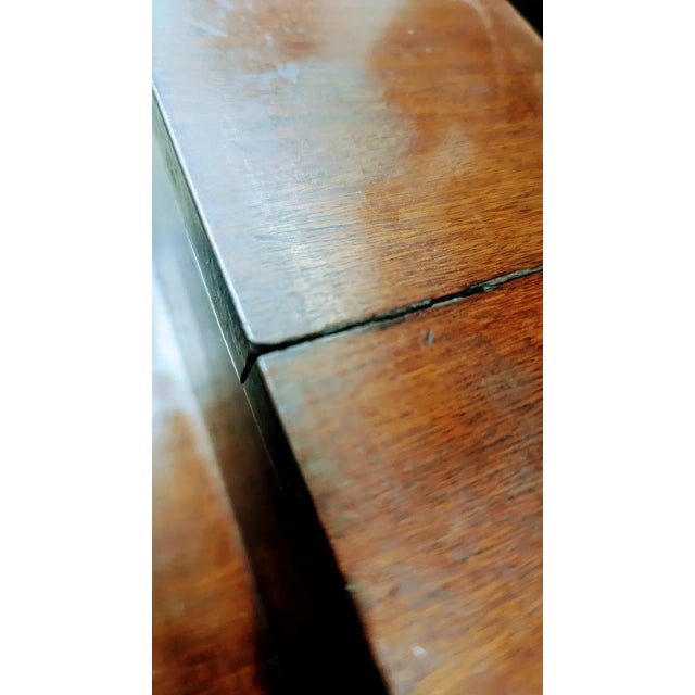 Antique Mahogany Writing Desk Lyre-Shape Legs 18th Century For Sale - Image 12 of 13