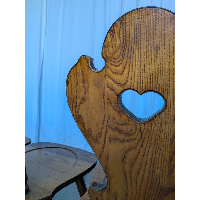 Farmhouse Tyrolean Chairs with Heart Cutout Back, 1970s, Set of 6 For Sale - Image 16 of 18