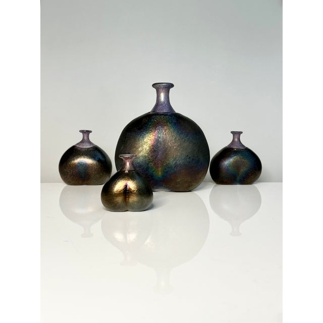 Glass Art Vases by Bertil Vallien for Kosta Boda, Sweden, 1980s, Set of 4 For Sale - Image 11 of 18