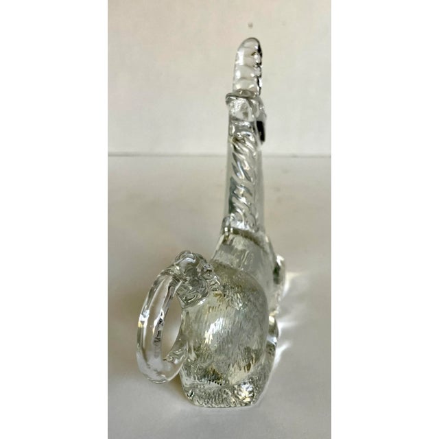 Glass Vintage Transparent Cut Glass Figurative Unicorn Paperweight For Sale - Image 7 of 7