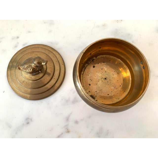 1950's solid brass duck trinket box. No maker's mark. Minimal age wear.