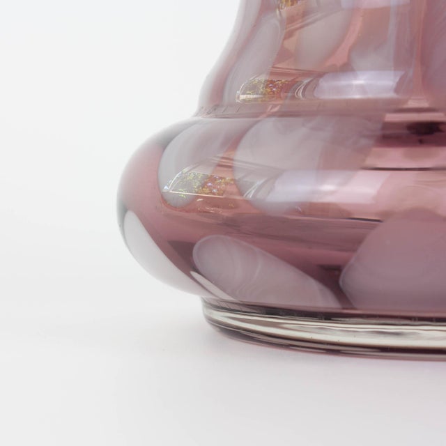 Vintage Portuguese Amethyst Art Glass Vase, 1960s For Sale - Image 11 of 16