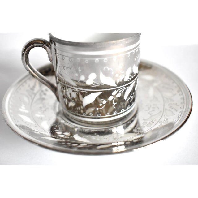 Georgian Silver Luster Coffee Cups & Saucers - Service for 6 For Sale In San Francisco - Image 6 of 12