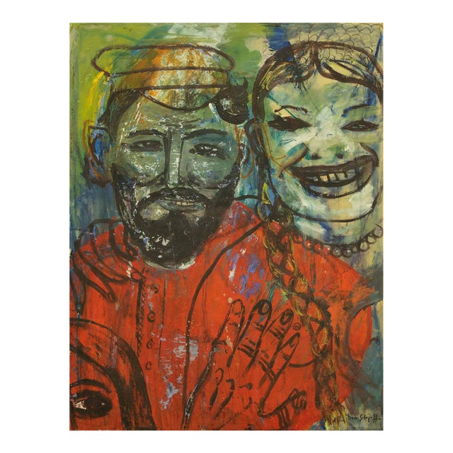 Dan Solojoff, Surrealist Colorful Portrait of a Couple, Family at Play For Sale