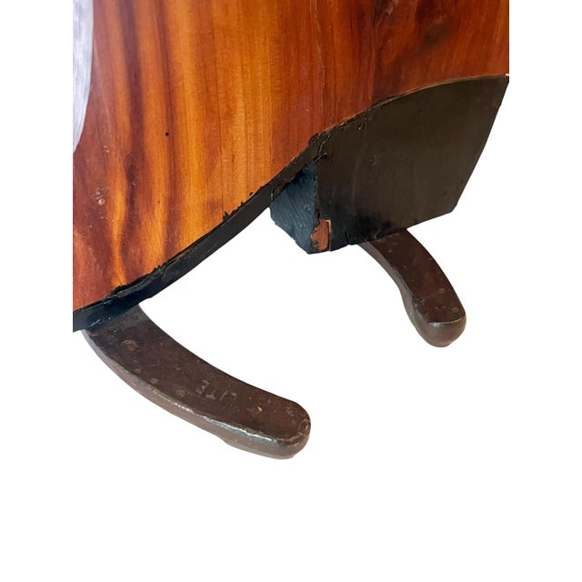 Vintage Western Folk Art Cowboy Boot Coin Bank With Horseshoe & Brass Bell – Handcrafted Rustic For Sale - Image 9 of 11