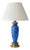 Art Deco Bohemian Blue Art Glass Table Lamp with Cast Brass Base.Czechoslovakia, 1920s For Sale