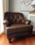 Some Chairs Fill a Space. A Vintage Classic Leather Chair & Ottoman Command It. For Sale - Image 10 of 12