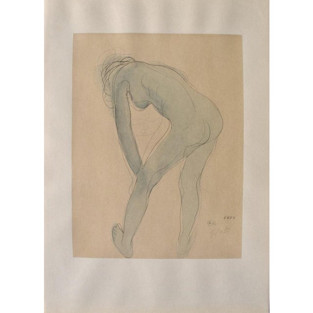 Auguste Rodin, Young Nude Model Stretching, Signed Engraving For Sale - Image 5 of 5