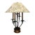 Vintage Tyndale for Frederick Cooper Cast Iron 2-Light Palm Tree Table Lamp With Original Shade For Sale