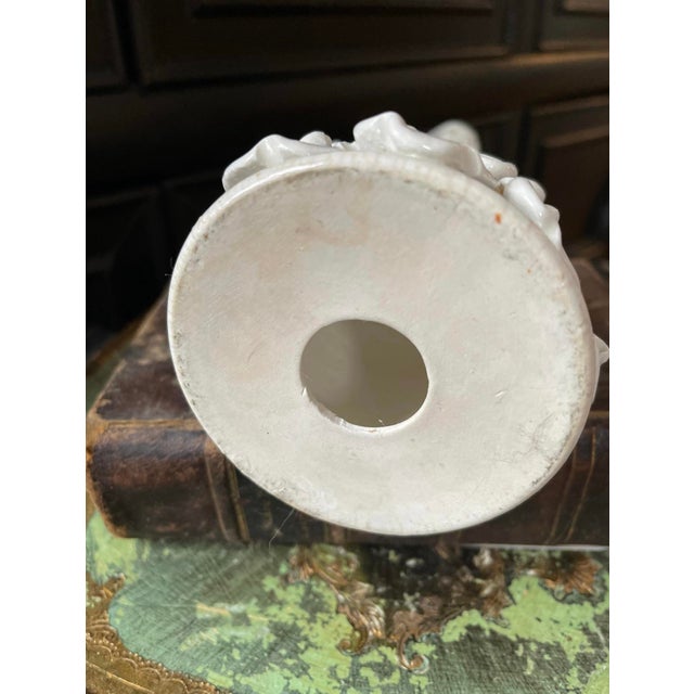 White Early 20th Century Blanc De Chine Chinese Ceramic Elder Statue Immortals Asian Decor White Glaze Pottery For Sale - Image 8 of 10