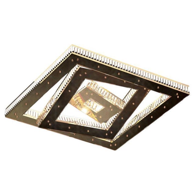 Black Eclipse Square Single Crystal Layer Pendant Lamp by Aggiolight, Set of 3 For Sale - Image 8 of 8