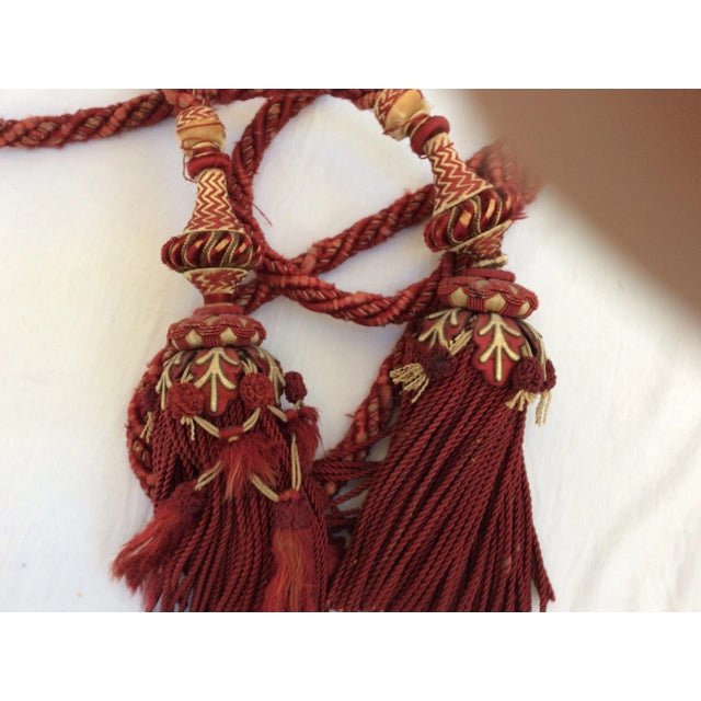 Red Old World Antique Textile Tassel For Sale - Image 8 of 8
