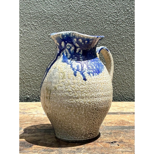 Vintage Drip Glazed Ceramic Pitcher For Sale - Image 10 of 12