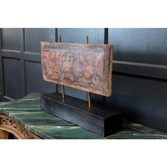 Polychrome Painted Ceiling Panel, 17th Century For Sale - Image 5 of 7