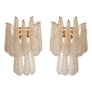 Murano Glass Gold Wall Sconces by Simoeng, Set of 2 For Sale