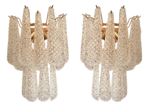 Murano Glass Gold Wall Sconces by Simoeng, Set of 2