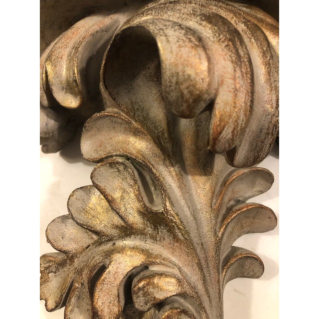 Tan Vintage Hand-Carved Acanthus Leaf Wall Shelf For Sale - Image 8 of 11