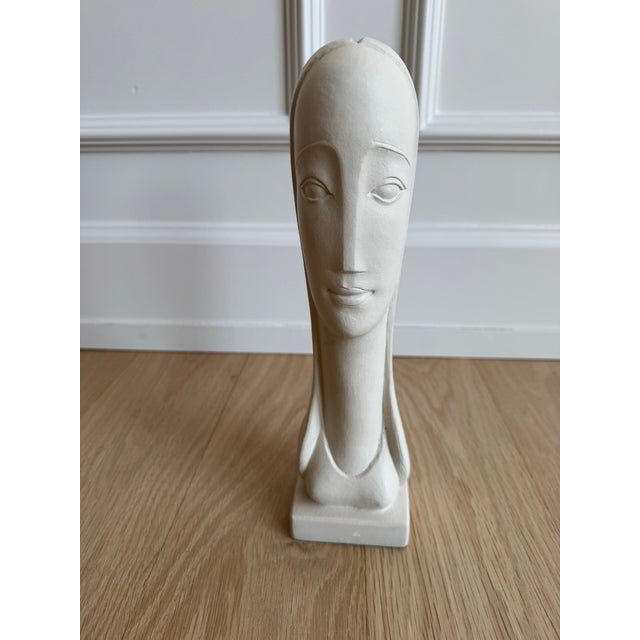 Mid-Century Modern 1970s Rima Padova Modernist Plaster Bust Sculpture, Signed - 11" For Sale - Image 3 of 11