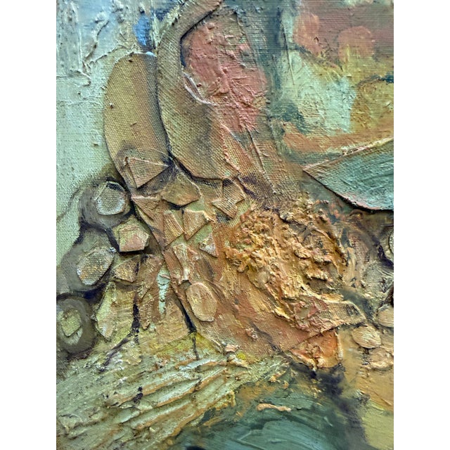 1960 Heavily Impasto Mix Media Abstract Signed Silverman For Sale - Image 4 of 10