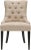 Wood 19''H Linen Tufted Chair in Nickel nailheads in Antique Gold & Espresso For Sale - Image 7 of 7