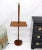 Wood Solid Oiled Walnut or Teak End Side Table Tapered Base Floor Lamp For Sale - Image 7 of 9
