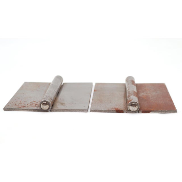 Traditional Pair of Vintage 4 X 4 In. Blank Steel Butt Door Hinges For Sale - Image 3 of 4