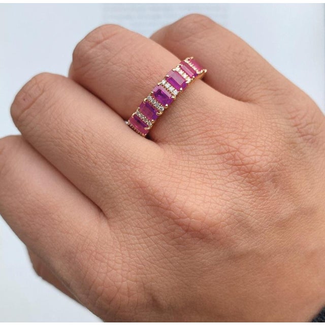 Natural 2.91 cts ruby with 0.32 cts diamond ring in 18k gold For Sale - Image 18 of 18