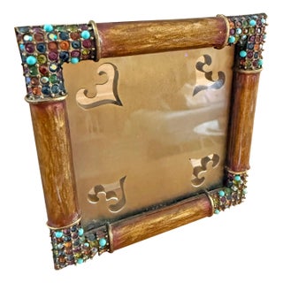 Jay Strongwater Bejeweled & Enameled Frame For Sale