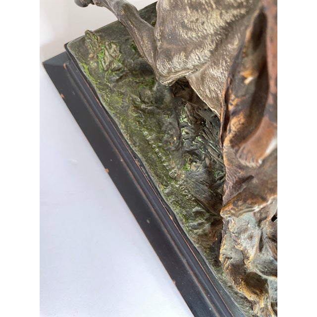 1900s “The Cheyenne” Austrian Cold Painted Bronze Sculpture by Carl Kaub For Sale - Image 12 of 12