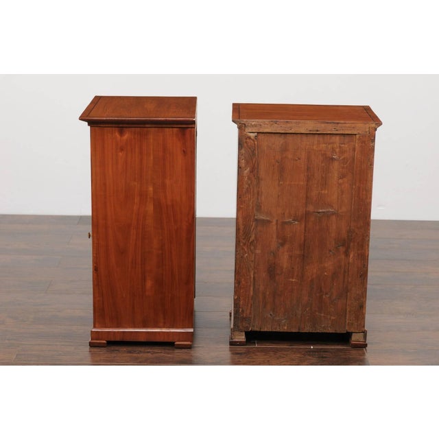 Brown Pair of Austrian Biedermeier Cabinets with Single Drawer and Door, circa 1870 For Sale - Image 8 of 11