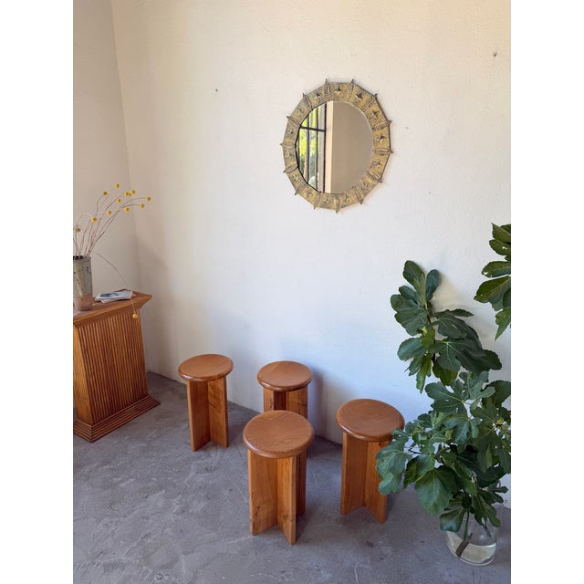 Vintage Oak Stools, 1950s, Set of 4 For Sale - Image 9 of 18