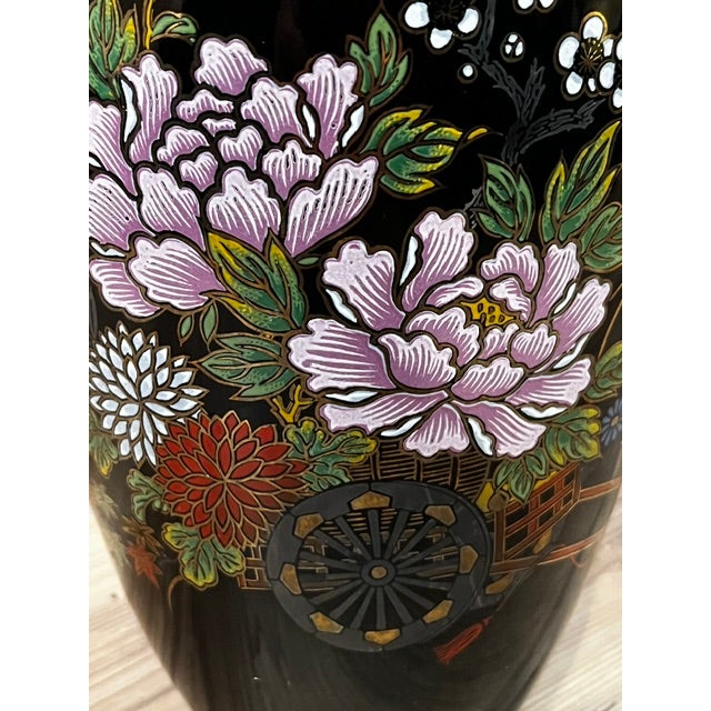 Black Japanese Vase For Sale - Image 4 of 4